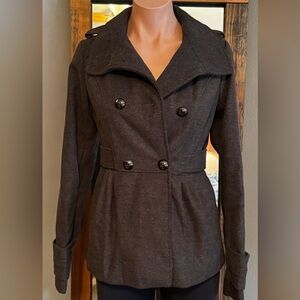 Hydraulic Dark Gray Fitted Peacoat Style Jacket